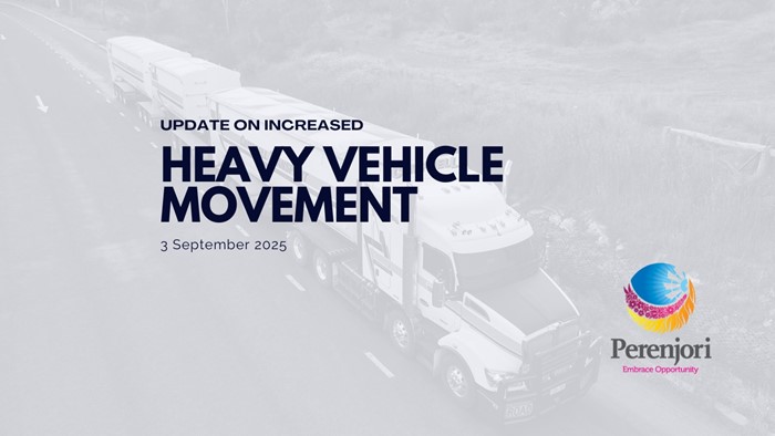 Media Release - Update on increase Heavy Vehicle Movement within the Shire of Perenjori