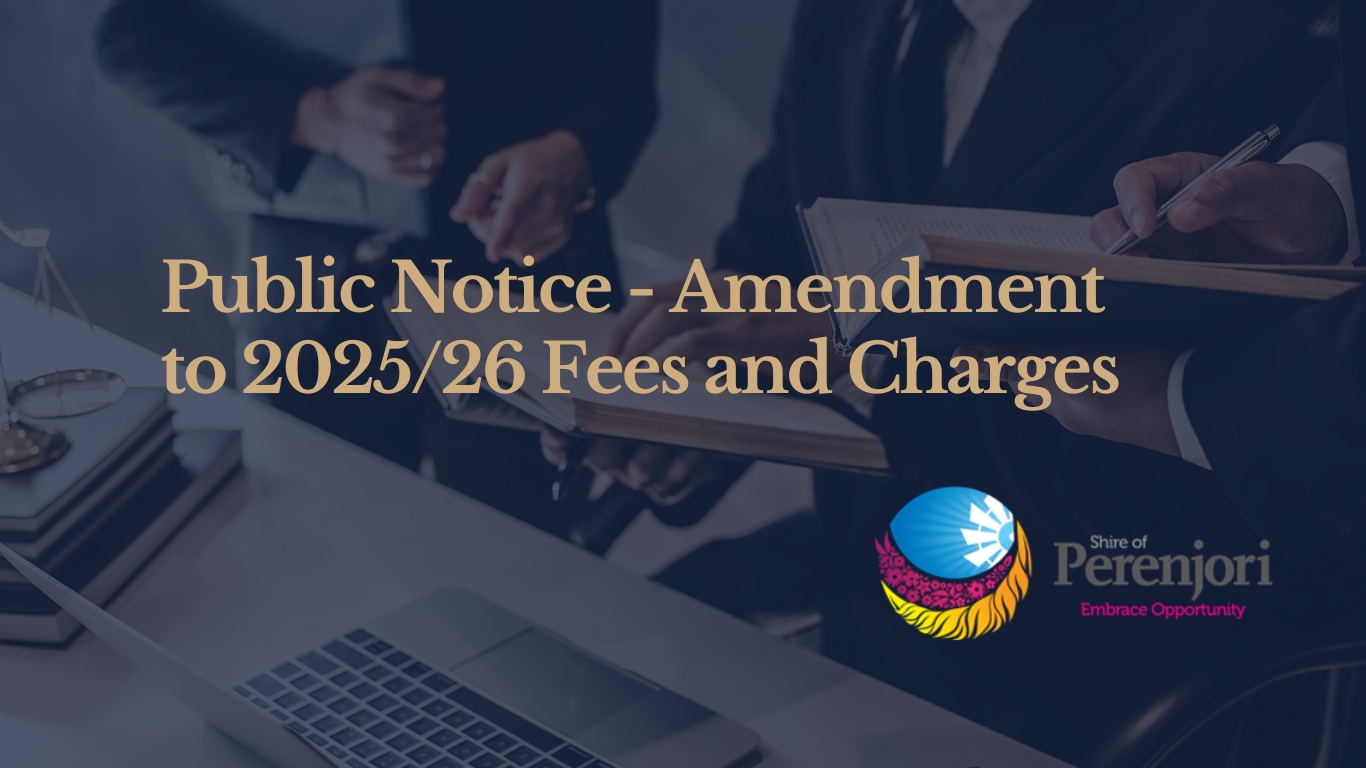 Public Notice - Amendment to 2025/26 Fees and Charges