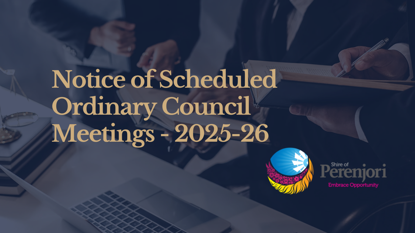 Schedule of Ordinary Council Meetings 2025-26
